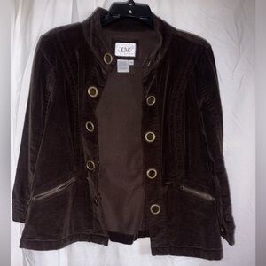Live a Little Dark Brown Blazer with Gold Buttons